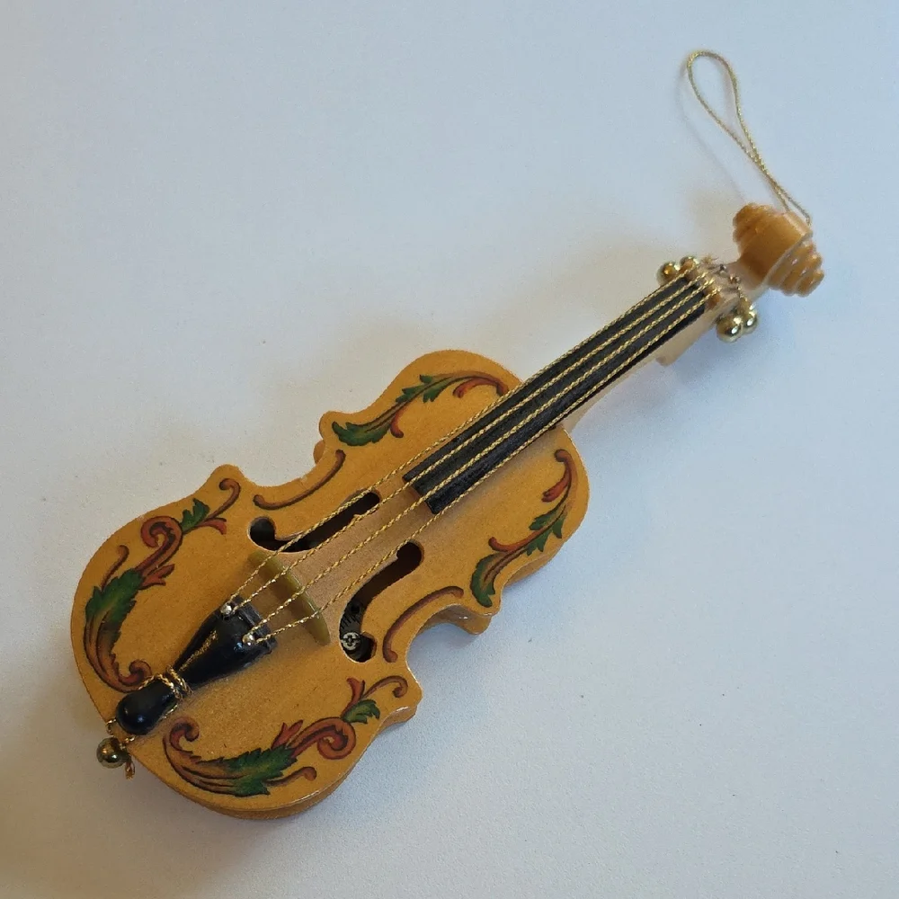 San Francisco Music Box Decorative Violin Ornament Plays 